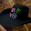 Chapeu 3 Pralana preto + Adesivos